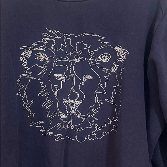 Men’s BONOBOS Distressed Navy Blue Crewneck Print Comfy  Sweatshirt. Size M. - Picture 5 of 7